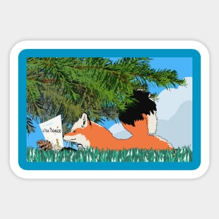 The Fox reading the Little Prince book Sticker